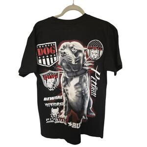 The Rude Dog Pitbull Shirt Men’s XL Black Team Pitbull Dog Fighters Dog NWOT NEW